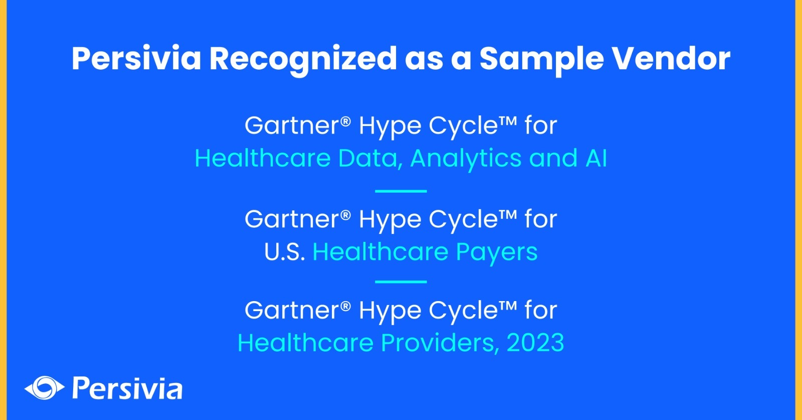 Persivia Recognized as a Sample Vendor in the Gartner Hype Cycle for Healthcare Data Analytics 2023